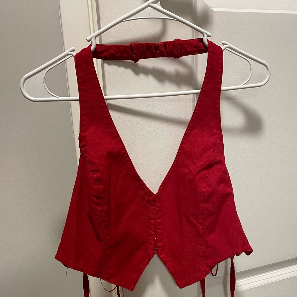 Garage Halter Tie Open Back Top